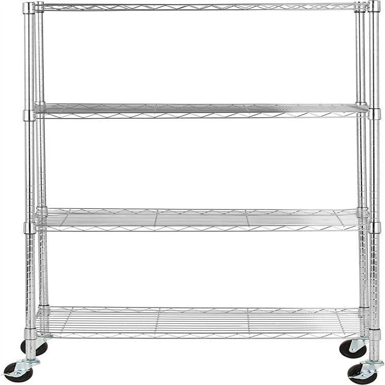 Rebrilliant Housman 36'' W Stainless Steel Shelving Unit with Wheels
